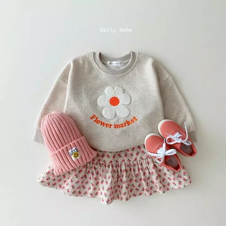 Daily Bebe - Korean Children Fashion - #littlefashionista - Bbogle Flower Sweatshirt - 4