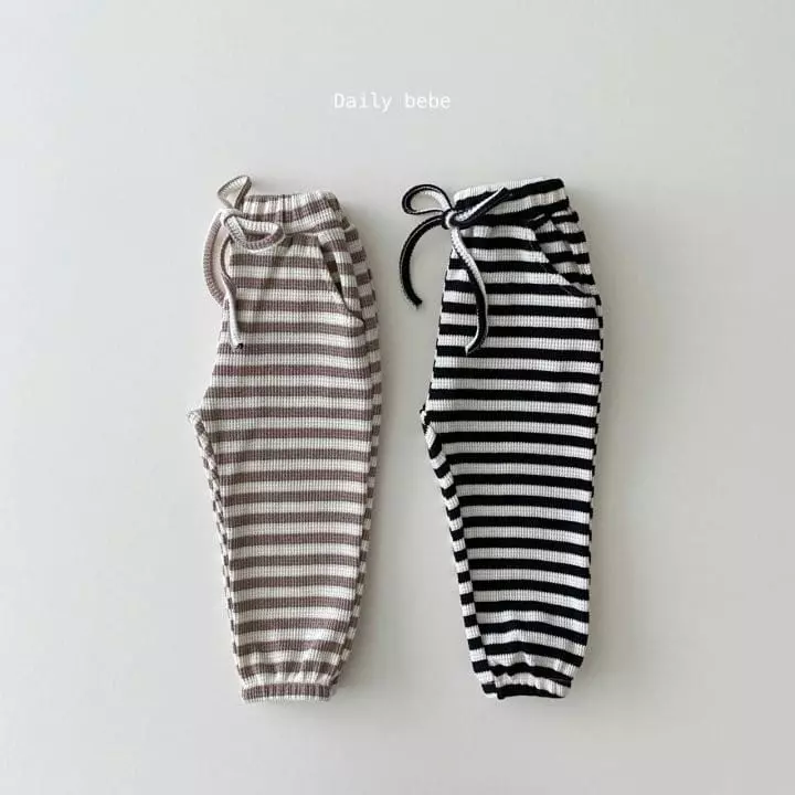 Daily Bebe - Korean Children Fashion - #magicofchildhood - Waffle Stripes Pants - 11