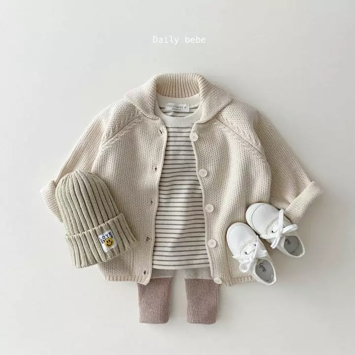 Daily Bebe - Korean Children Fashion - #magicofchildhood - Collar Knit Cardigan - 6