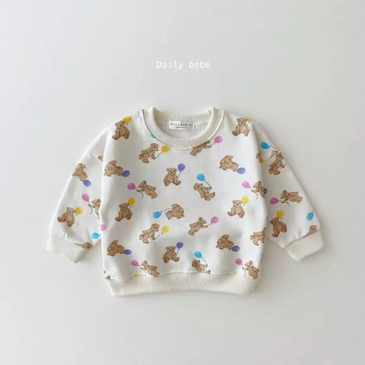 Daily Bebe - Korean Children Fashion - #magicofchildhood - Balloon Bear Top Bottom Set - 2