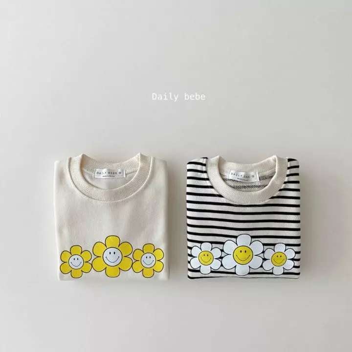 Daily Bebe - Korean Children Fashion - #magicofchildhood - Flower Smile Sweatshirt - 7