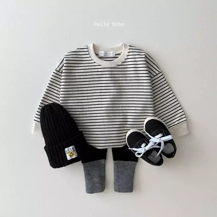 Daily Bebe - Korean Children Fashion - #magicofchildhood - Fall Stripes Tee - 6