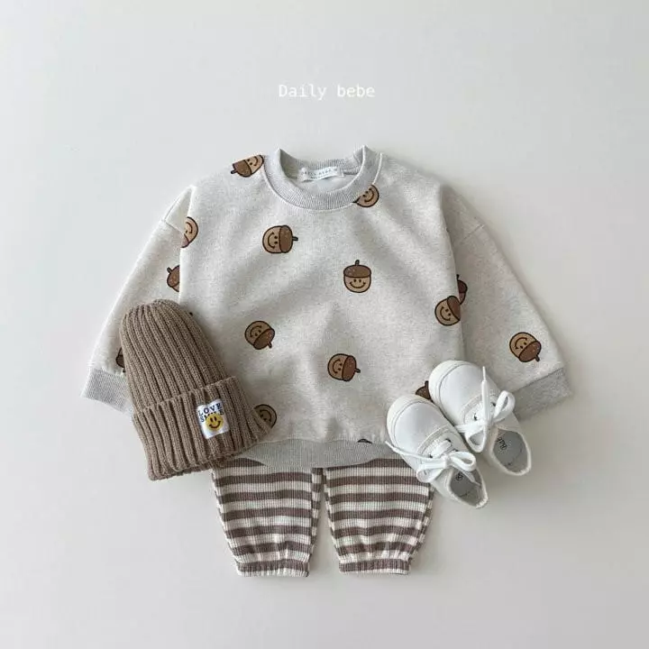Daily Bebe - Korean Children Fashion - #littlefashionista - Acorn and Corn Sweatshirt - 4