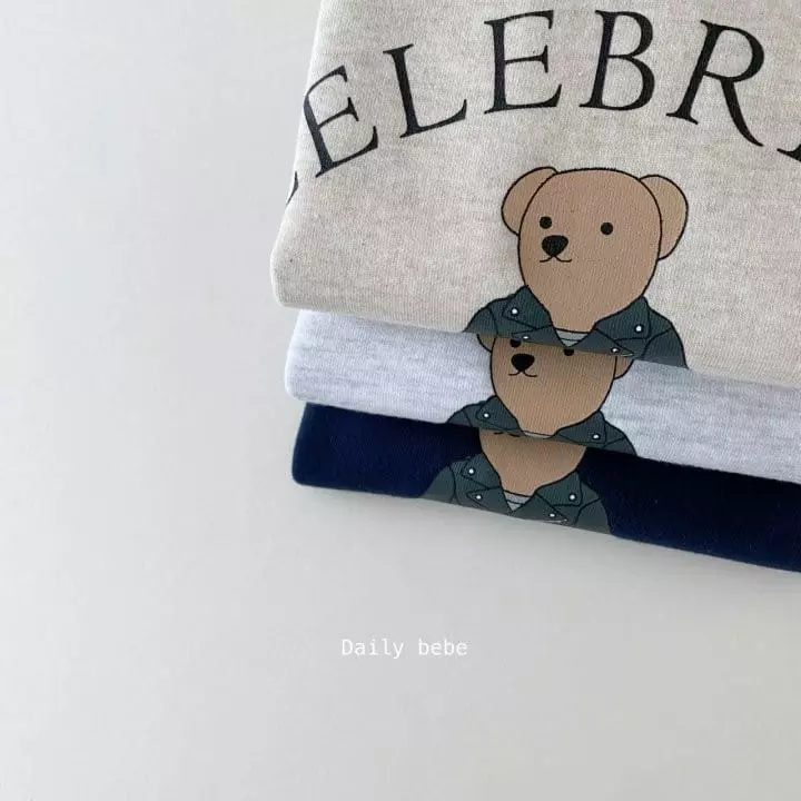Daily Bebe - Korean Children Fashion - #minifashionista - Rider Bear Top Bottom Set - 6