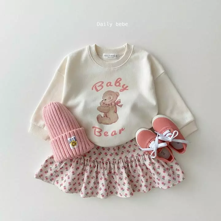 Daily Bebe - Korean Children Fashion - #minifashionista - Ribbon Bear Sweatshirt - 3