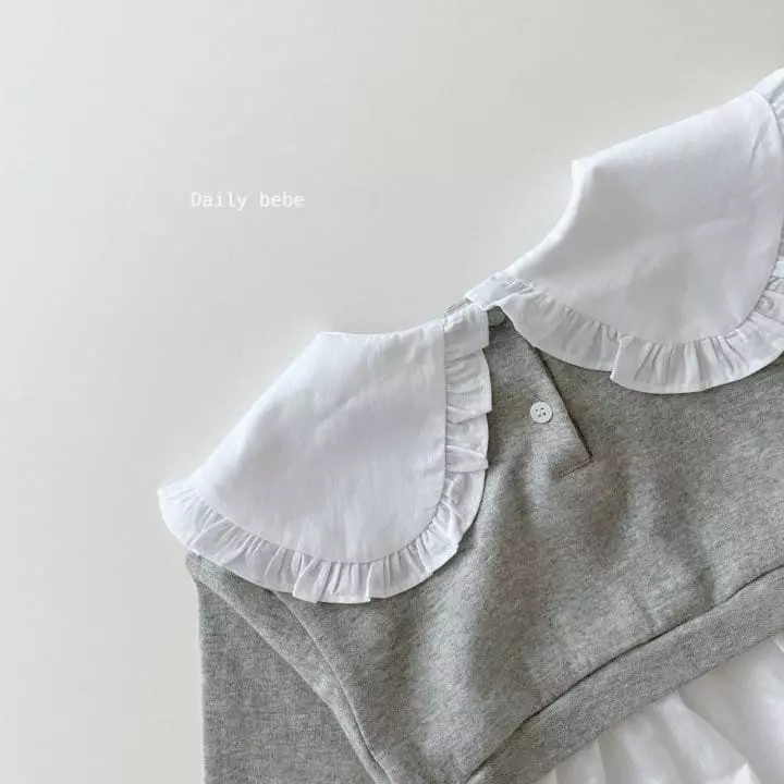 Daily Bebe - Korean Children Fashion - #minifashionista - Sweatshirt Color One-piece