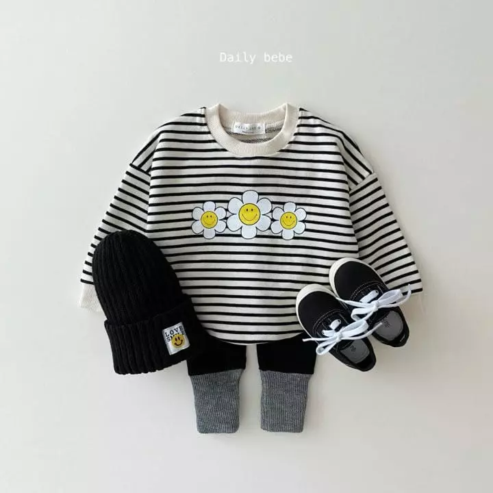 Daily Bebe - Korean Children Fashion - #minifashionista - Flower Smile Sweatshirt - 8