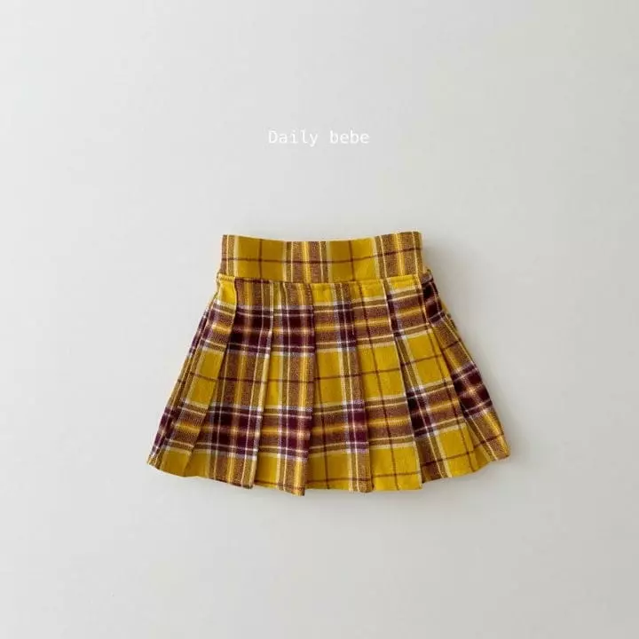 Daily Bebe - Korean Children Fashion - #prettylittlegirls - Check Wrinkle Skirt - 3