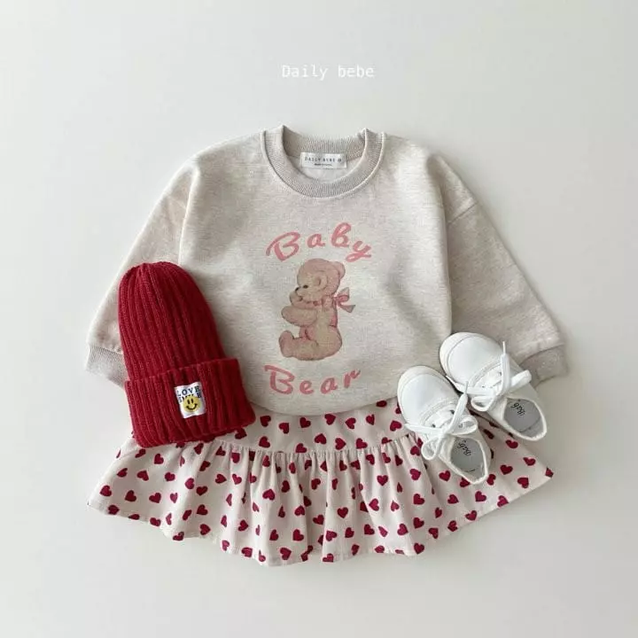 Daily Bebe - Korean Children Fashion - #minifashionista - Ribbon Bear Sweatshirt - 4