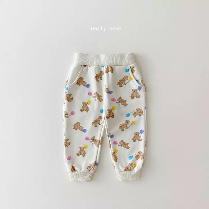 Daily Bebe - Korean Children Fashion - #minifashionista - Balloon Bear Top Bottom Set - 4