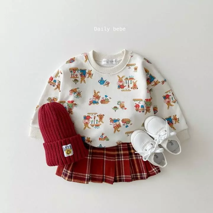 Daily Bebe - Korean Children Fashion - #stylishchildhood - Check Wrinkle Skirt - 6