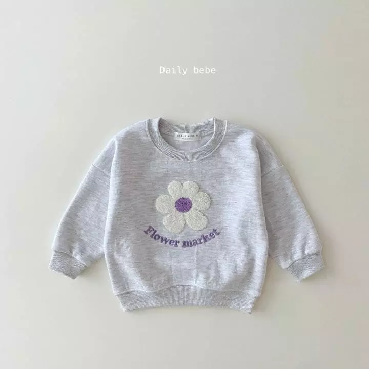 Daily Bebe - Korean Children Fashion - #todddlerfashion - Bbogle Flower Sweatshirt - 7