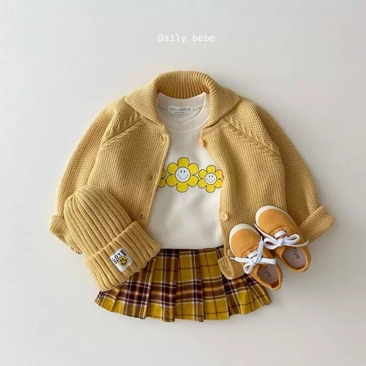 Daily Bebe - Korean Children Fashion - #todddlerfashion - Flower Smile Sweatshirt - 10