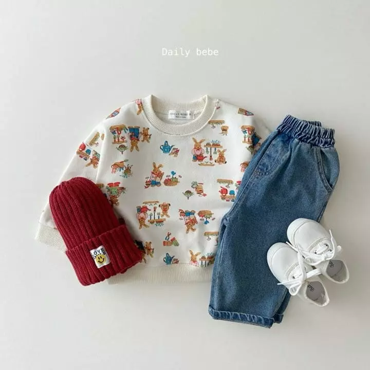 Daily Bebe - Korean Children Fashion - #todddlerfashion - Rabbit Puppy Sweatshirt - 4