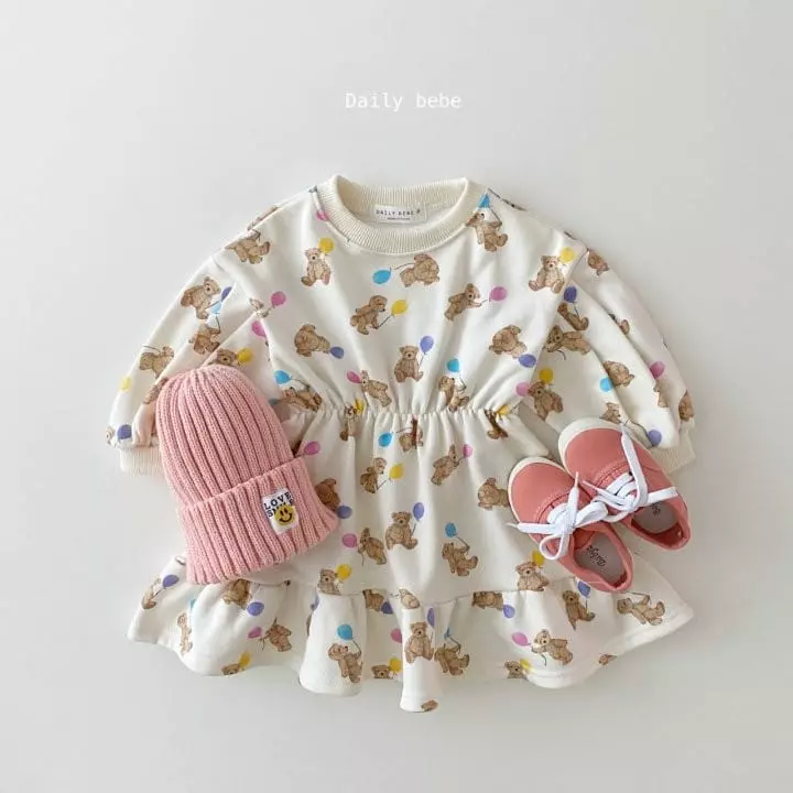 Daily Bebe - Korean Children Fashion - #toddlerclothing - Balloon Bear One-piece