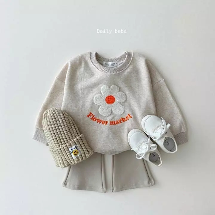 Daily Bebe - Korean Children Fashion - #toddlerclothing - Bbogle Flower Sweatshirt - 8