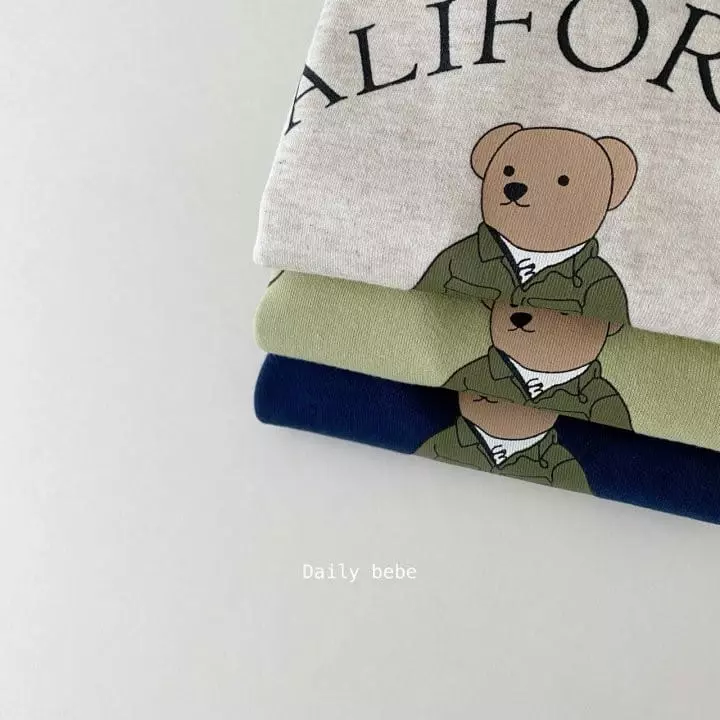 Daily Bebe - Korean Children Fashion - #toddlerclothing - Field Bear Top Bottom Set