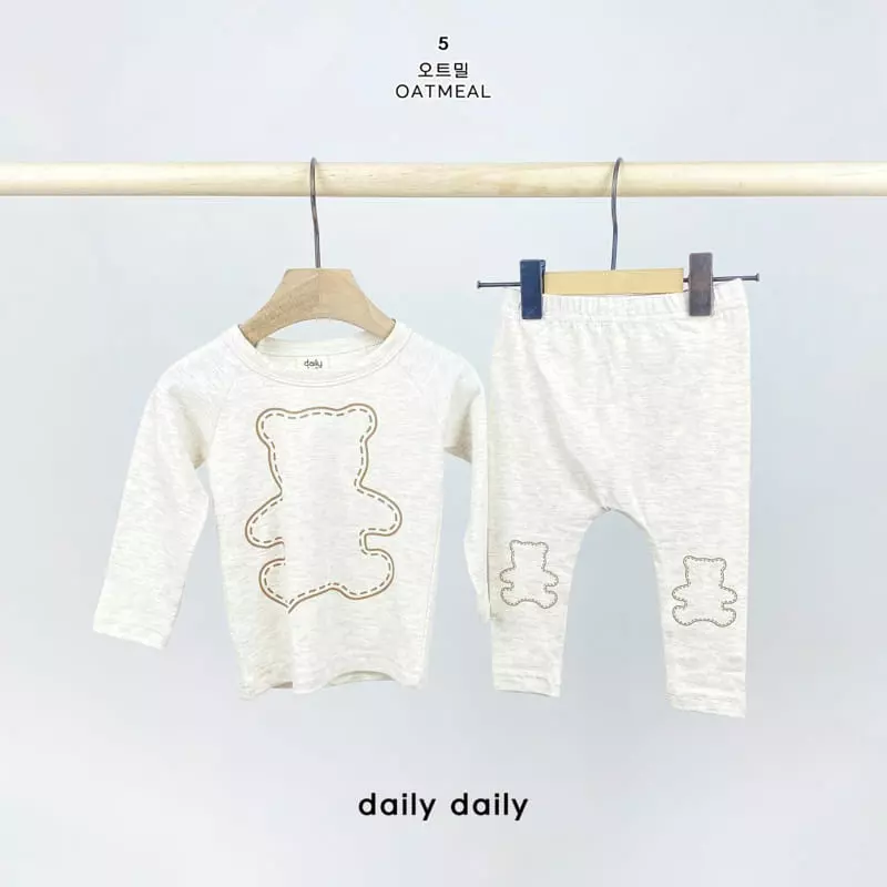 Daily Daily - Korean Baby Fashion - #babygirlfashion - Bebe Bear Three Bebe Homewear - 6