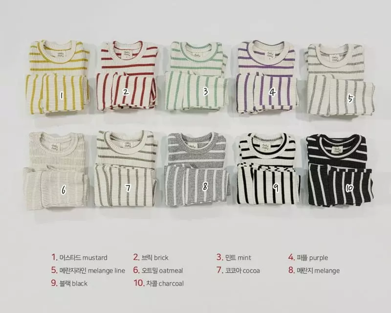 Daily Daily - Korean Baby Fashion - #babywear - Bebe Dandan Color Line Homewear - 2