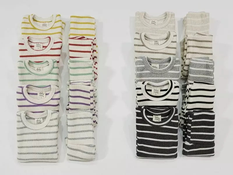Daily Daily - Korean Baby Fashion - #onlinebabyboutique - Bebe Dandan Color Line Homewear - 3