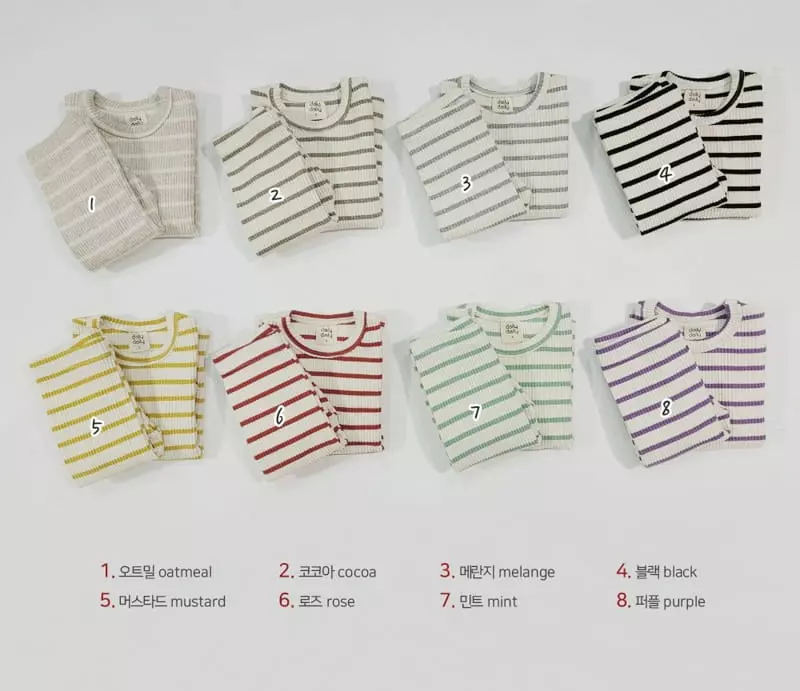 Daily Daily - Korean Children Fashion - #kidzfashiontrend - Kid Dandan Color Line Homewear