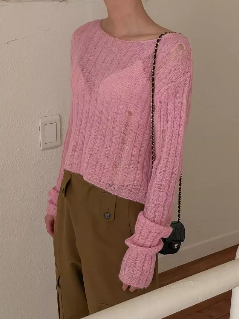 Dailyjud - Korean Women Fashion - #momslook - Rib Mis Knit Tee