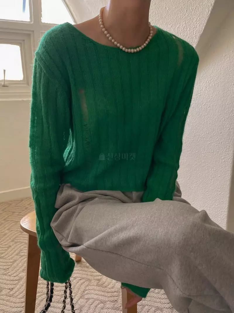 Dailyjud - Korean Women Fashion - #momslook - Rib Mis Knit Tee - 3