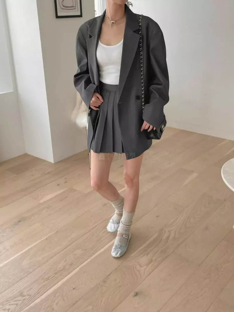 Dailyjud - Korean Women Fashion - #momslook - Check Box Jacket - 11