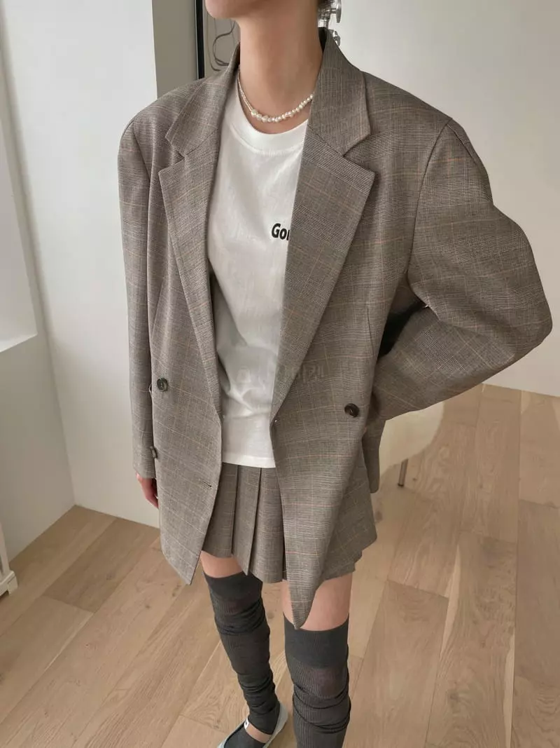 Dailyjud - Korean Women Fashion - #pursuepretty - Check Box Jacket - 5