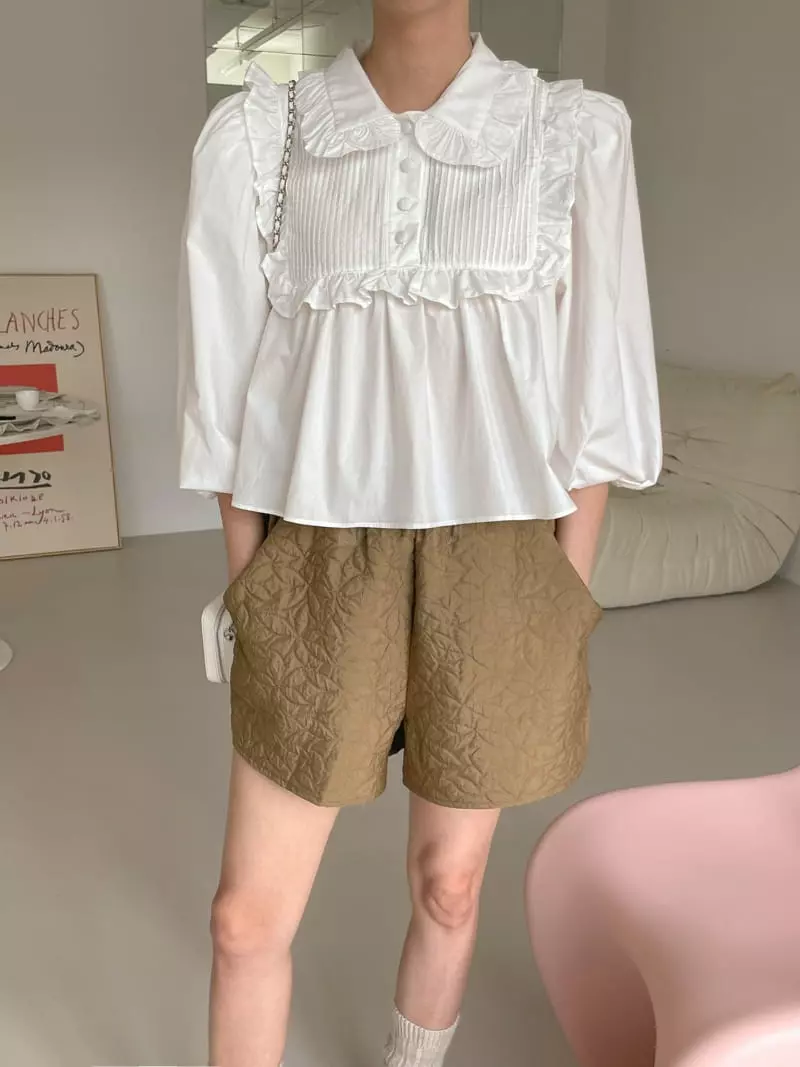 Dailyjud - Korean Women Fashion - #thelittlethings - Pintuck Frill Blouse - 5