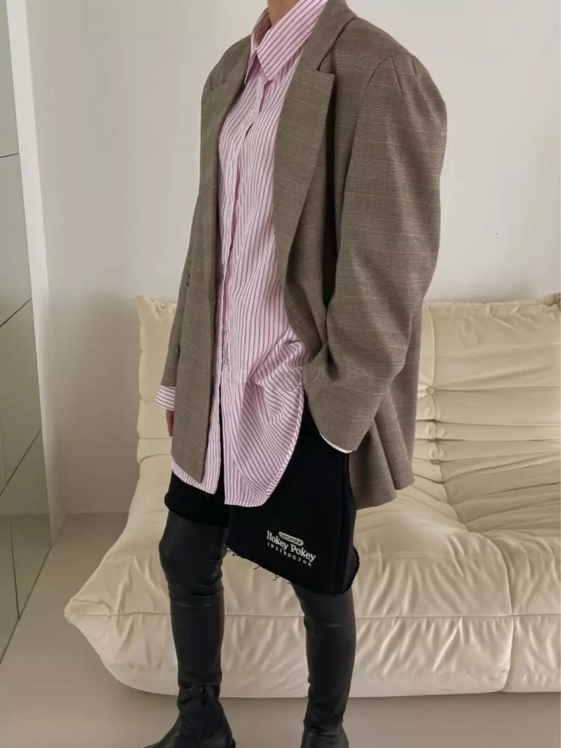 Dailyjud - Korean Women Fashion - #vintageinspired - Check Box Jacket - 4