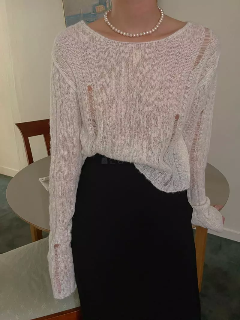 Dailyjud - Korean Women Fashion - #womensfashion - Rib Mis Knit Tee - 10