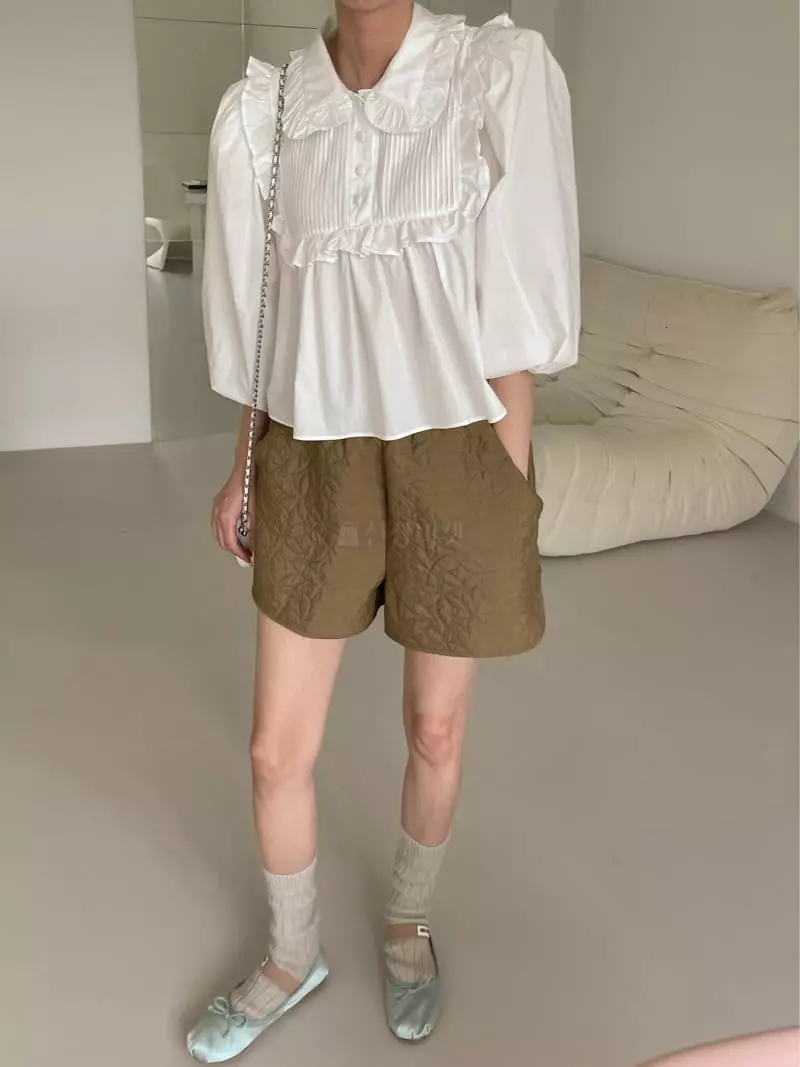 Dailyjud - Korean Women Fashion - #womensfashion - Pintuck Frill Blouse - 9