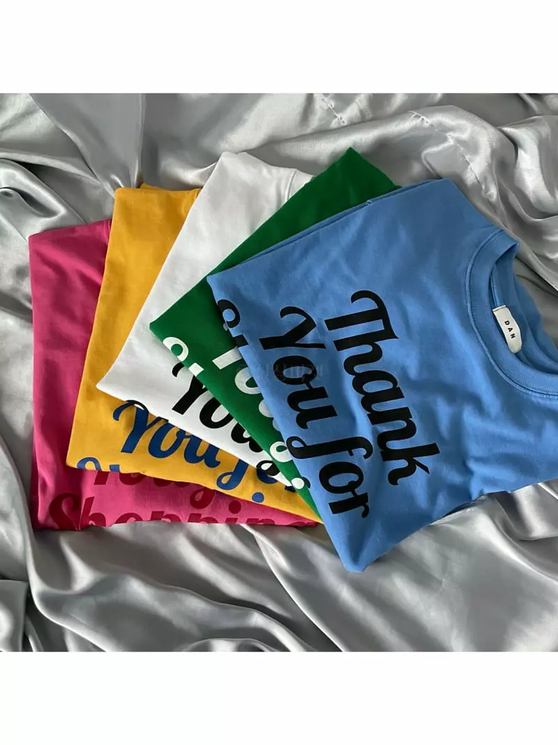 Dan - Korean Women Fashion - #womensfashion - Long Sleeves Thank You Tee - 6