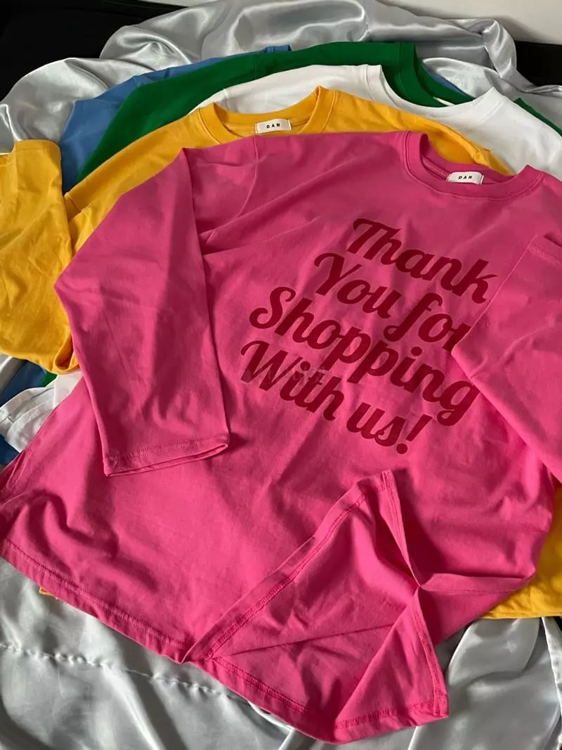 Dan - Korean Women Fashion - #womensfashion - Long Sleeves Thank You Tee - 8