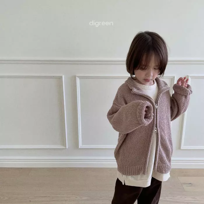 Digreen - Korean Children Fashion - #discoveringself - Two Way Knit Zip-up - 2