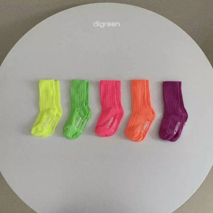 Digreen - Korean Children Fashion - #toddlerclothing - Neon Socks