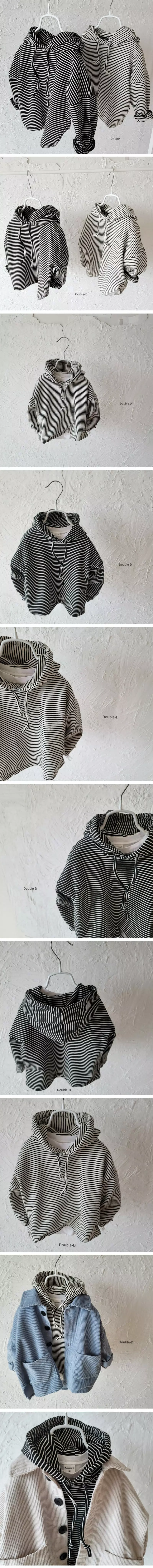 Doubled - Korean Children Fashion - #minifashionista - Stripes Hoody Tee - 2