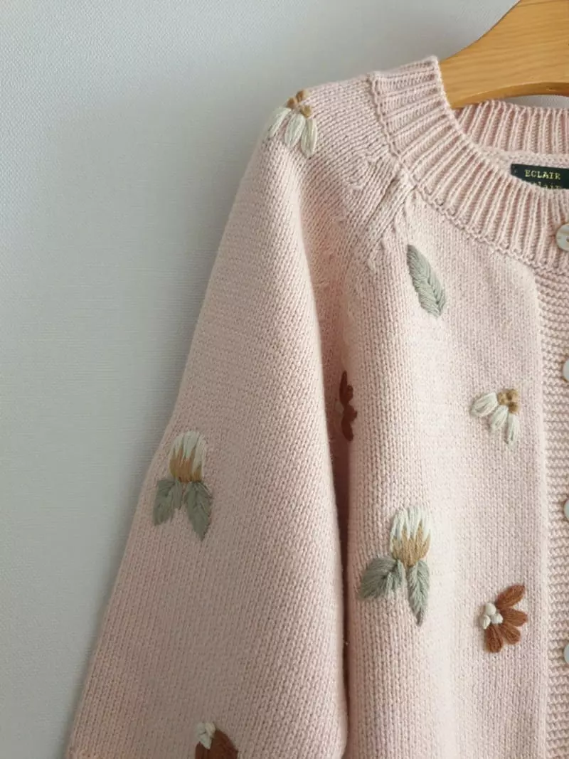 Eclair - Korean Children Fashion - #designkidswear - Embroidery Cardigan - 12