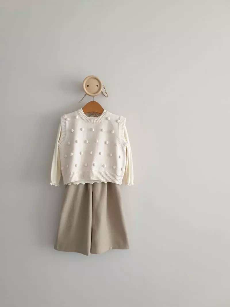 Eclair - Korean Children Fashion - #kidsstore - Pong Pomg Vest - 7
