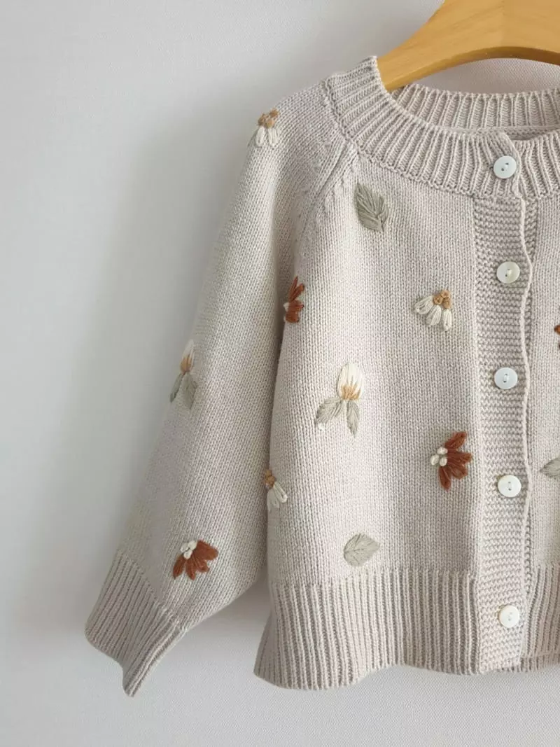 Eclair - Korean Children Fashion - #littlefashionista - Embroidery Cardigan - 3