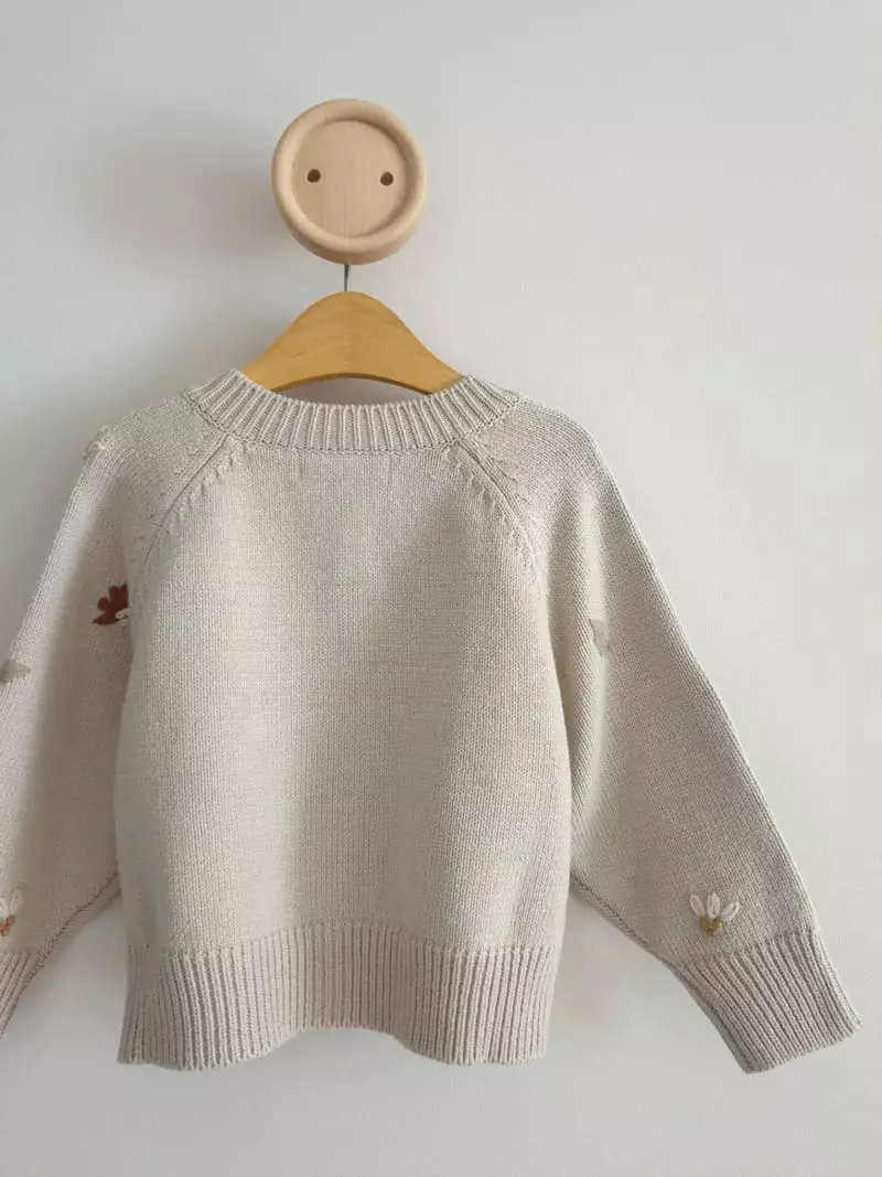 Eclair - Korean Children Fashion - #littlefashionista - Embroidery Cardigan - 4