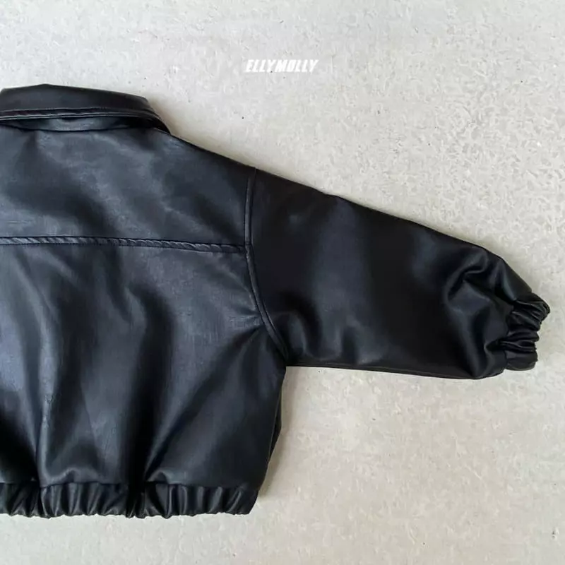Ellymolly - Korean Children Fashion - #designkidswear - Eco Leather Jacket - 7