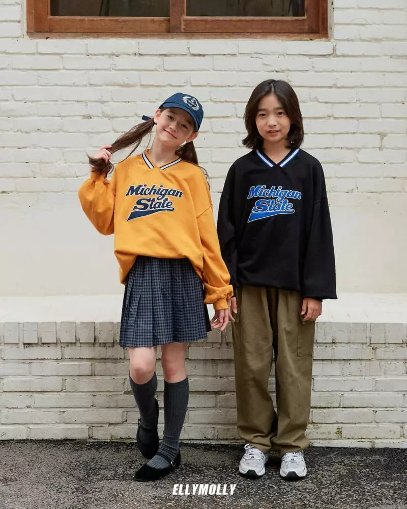 Ellymolly - Korean Children Fashion - #designkidswear - Michigan Sweatshirt - 8