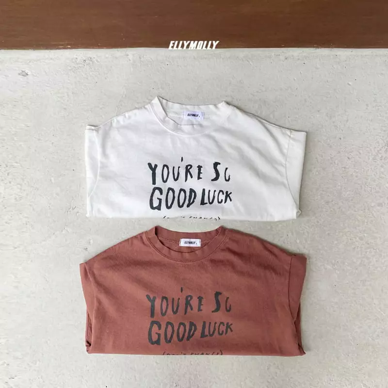 Ellymolly - Korean Children Fashion - #discoveringself - Good Luck Boxy Tee - 3