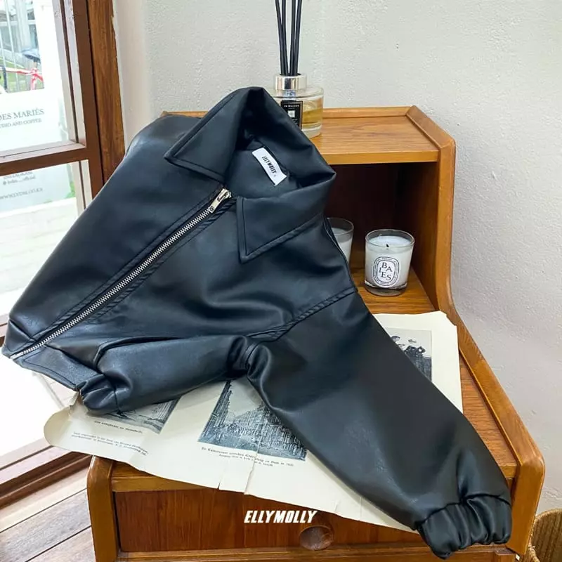 Ellymolly - Korean Children Fashion - #fashionkids - Eco Leather Jacket - 9