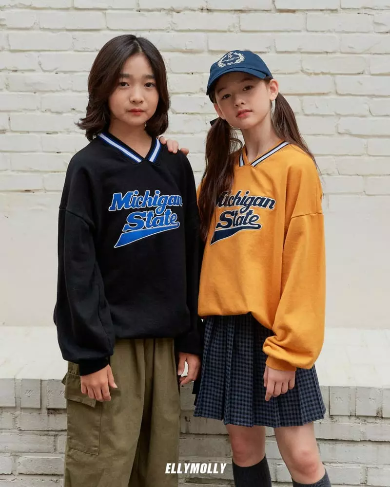 Ellymolly - Korean Children Fashion - #kidsshorts - Michigan Sweatshirt - 11