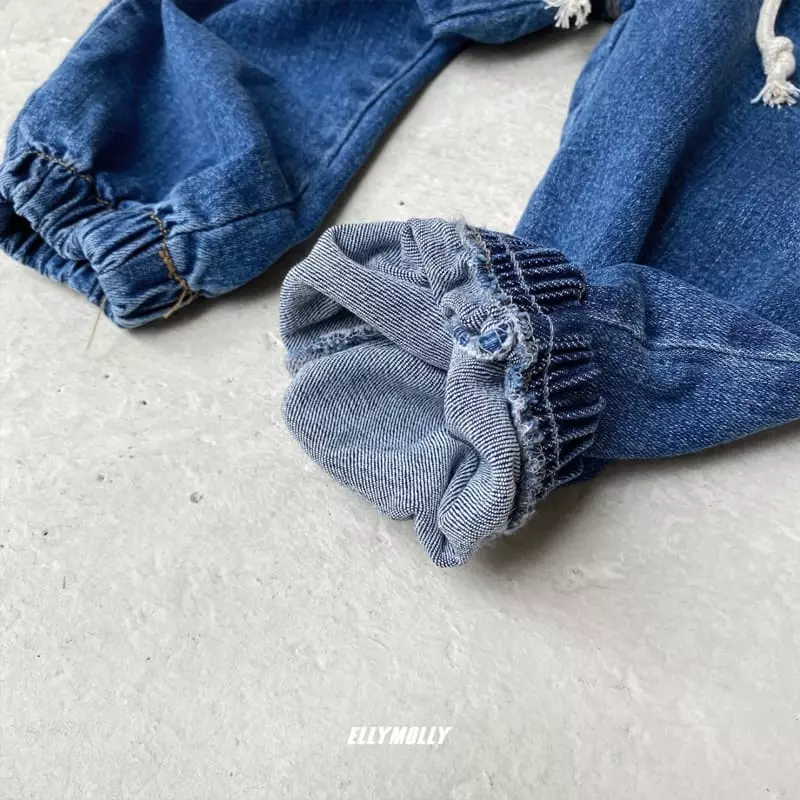 Ellymolly - Korean Children Fashion - #kidsshorts - String Denim Pants - 7