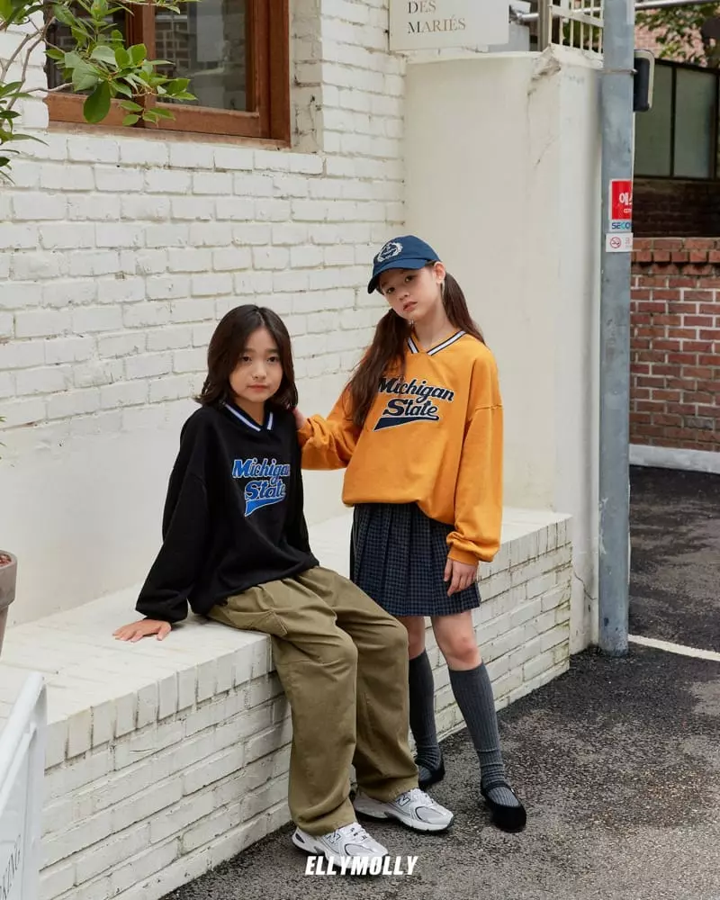 Ellymolly - Korean Children Fashion - #kidsstore - Michigan Sweatshirt - 12