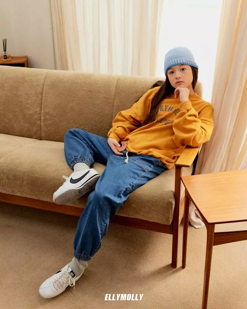 Ellymolly - Korean Children Fashion - #kidzfashiontrend - String Denim Pants - 9